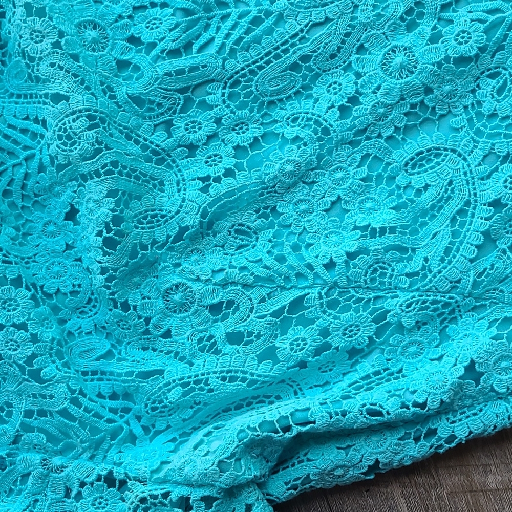 Ralph Lauren Light Blue Lace Shift Dress - Sz 16 - Picture 5 of 11